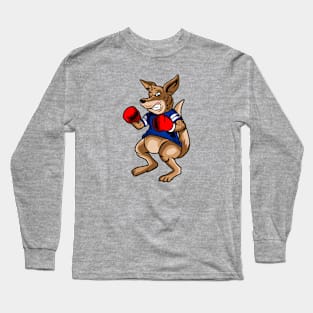 Cartoon Kangaroo Boxer Long Sleeve T-Shirt